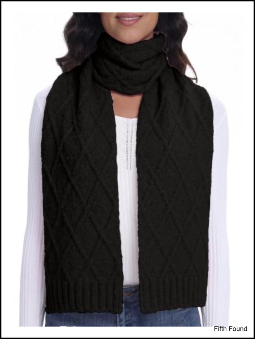 MEALNET Women's Winter Scarf Soft Warm Textured Knit Diamond Pattern